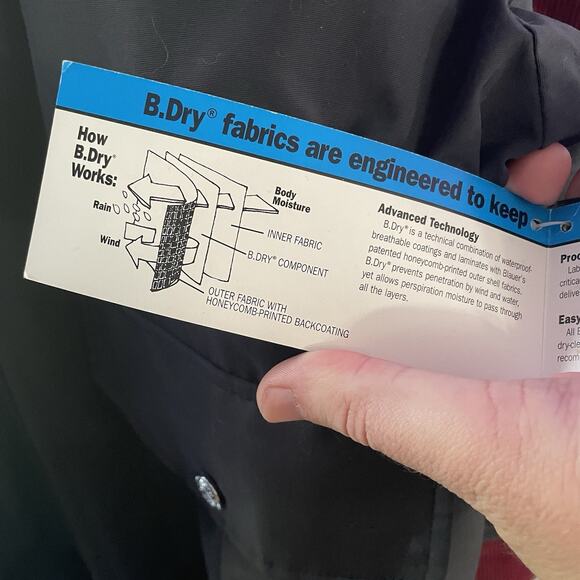 NWT Blauer 6110 B.Dry B.Warm FD Lightweight Nylon Bomber Jacket Men’s M - Black - Picture 7 of 11